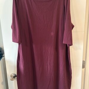 Denver Hayes Rich Burgundy Long Sleeve Dress